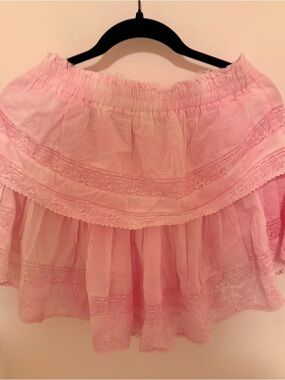 LoveShackFancy never worn!  Pink Tiered Lace Cotton Skirt - Women